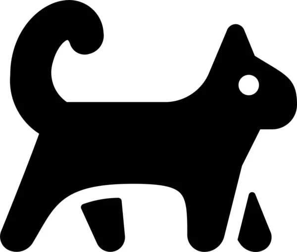 Gato Caminar Animales Icono Sólido Estilo — Vector de stock