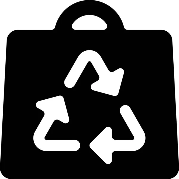 リサイクル可能な使い捨てバッグのアイコンをソリッドスタイルで — ストックベクタ