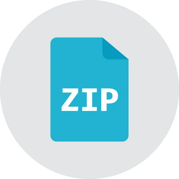 Zip Icono Insignia Archivo Estilo Insignia — Vector de stock