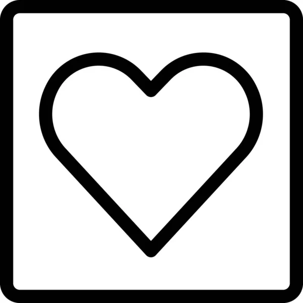 Иконка Сердца Камеры Стиле Контура — стоковый вектор