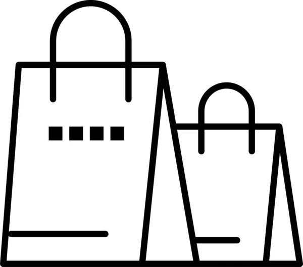 Tas Handtas Winkel Pictogram Omtrek Stijl — Stockvector