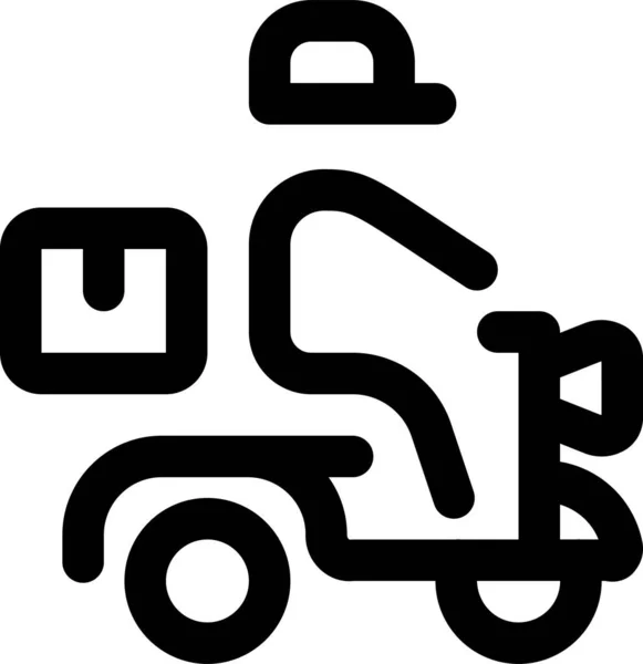 Ikon Sepeda Motor Penyampaian Orang Dalam Gaya Outline - Stok Vektor