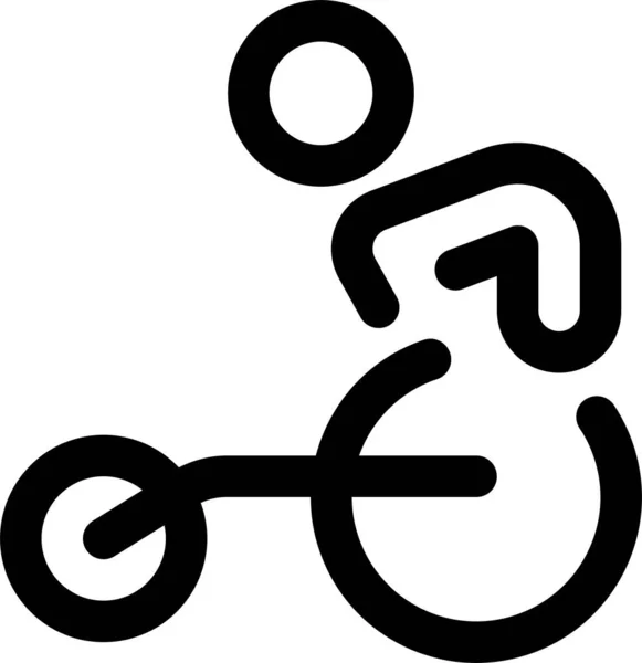 Icono Los Deportes Carrera Paralímpicos Estilo Esquema — Archivo Imágenes Vectoriales