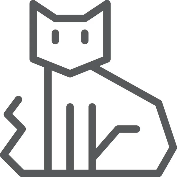 Kot Zwierzę Domowe Ikona Zarysie Stylu — Wektor stockowy