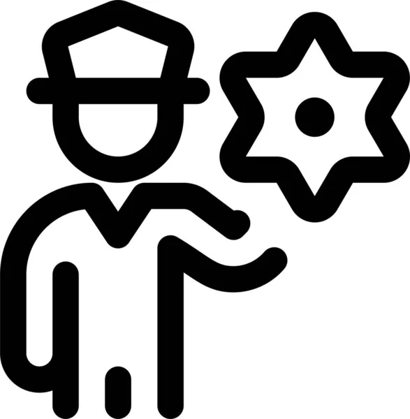 Polizeiabzeichen Symbol Umriss Stil — Stockvektor