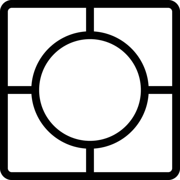 Kamera Cirkel Sammansättning Ikon Kontur Stil — Stock vektor