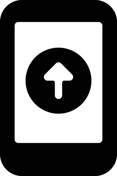 Telefon Action Upload Symbol Solidem Stil — Stockvektor