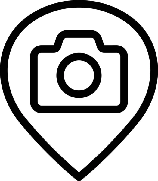 Térképek Fényképezőgép Ikon Vázlatos Stílusban — Stock Vector