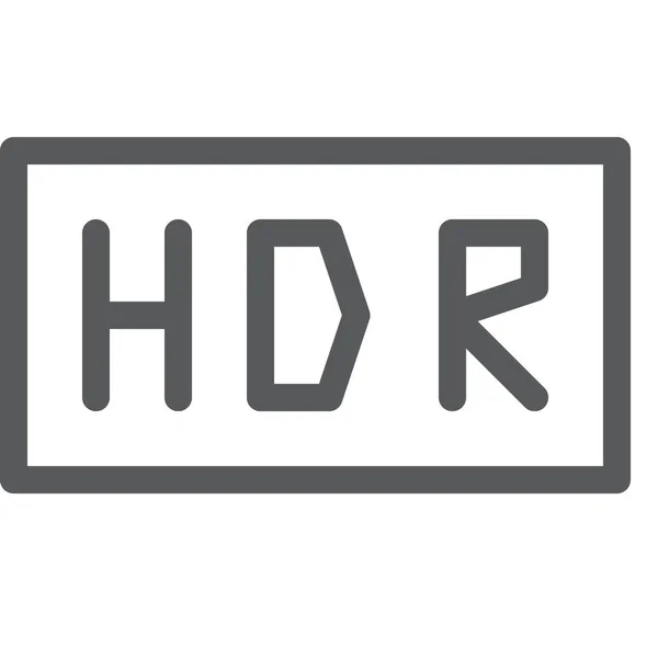 Hdr Kamera Dijital Simgesi Ana Hat Biçiminde — Stok Vektör