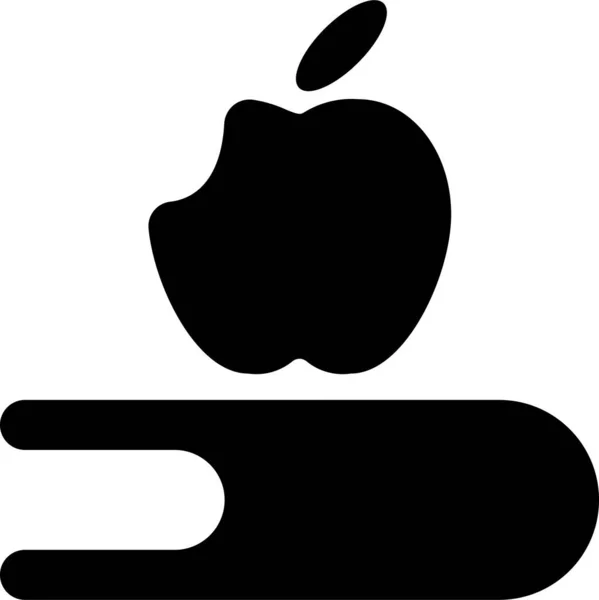 Libro Escolar Icono Manzana Estilo Sólido — Vector de stock