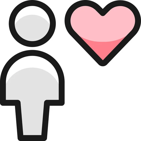 Single Neutral Heart Icon Filled Outline Style — Stock Vector