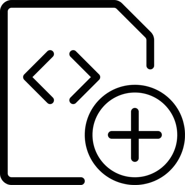 Tambah Ikon Cross Kode Dalam Gaya Outline - Stok Vektor