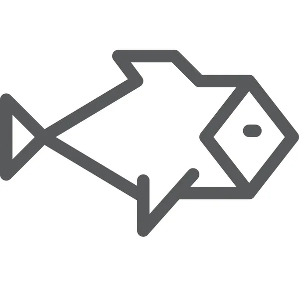 Icono Naturaleza Animal Pescado Estilo Esquema — Vector de stock