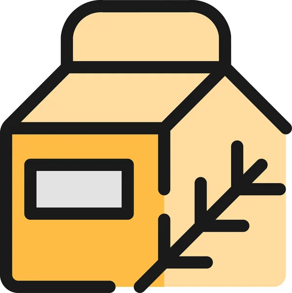 Caja Icono Hierbas Estilo Contorno Lleno — Vector de stock