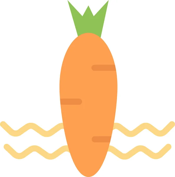 Comestibles Zanahoria Icono Primavera Estilo Plano — Vector de stock
