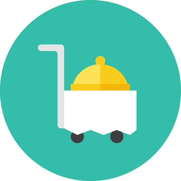 Icône Plate Chariot Alimentaire Dans Style Plat — Image vectorielle