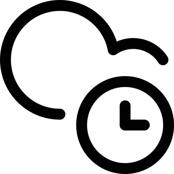 Cloud Clock Time Icon Outline Style — Stock Vector