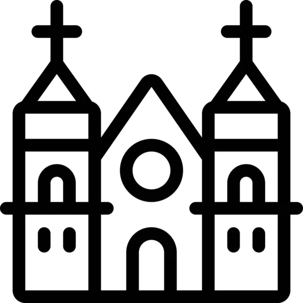 Berlijnse Kathedraal Kerk Icoon Omtrek Stijl — Stockvector