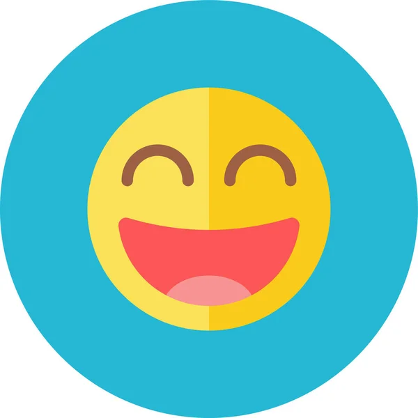Glimlach Smiley Platte Pictogram Platte Stijl — Stockvector