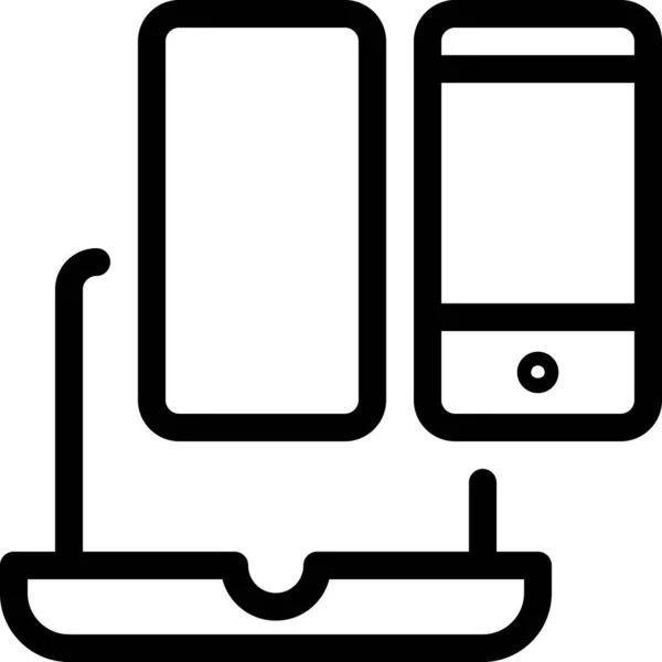 Diseño Código Icono Iphone Estilo Esquema — Archivo Imágenes Vectoriales
