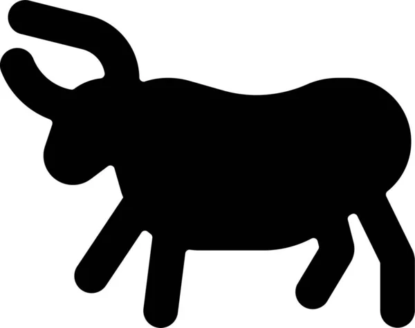 Πρωτόγονα Σύμβολα Ταύρος Εικονίδιο Στερεό Στυλ — Διανυσματικό Αρχείο
