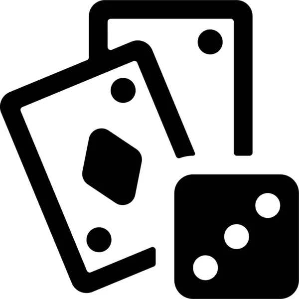 Icona Dei Dadi Gioco Carte Stile Solido — Vettoriale Stock