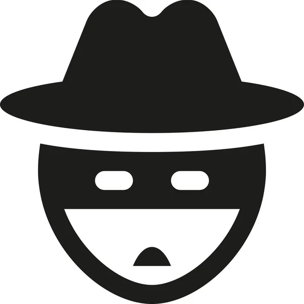Иконка Пользователя Шляпы Zorro Твердом Стиле — стоковый вектор