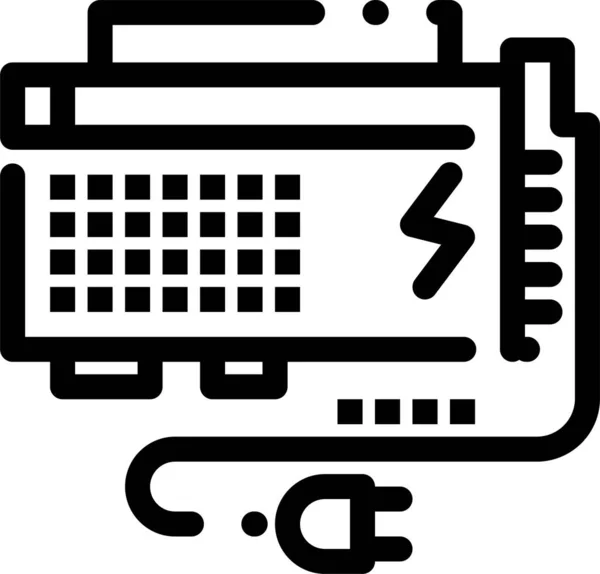 Icona Del Computer Batteria Apc Stile Contorno — Vettoriale Stock