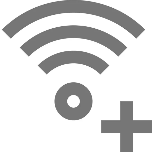 Añadir Señal Wifi Icono Estilo Del Esquema — Archivo Imágenes Vectoriales