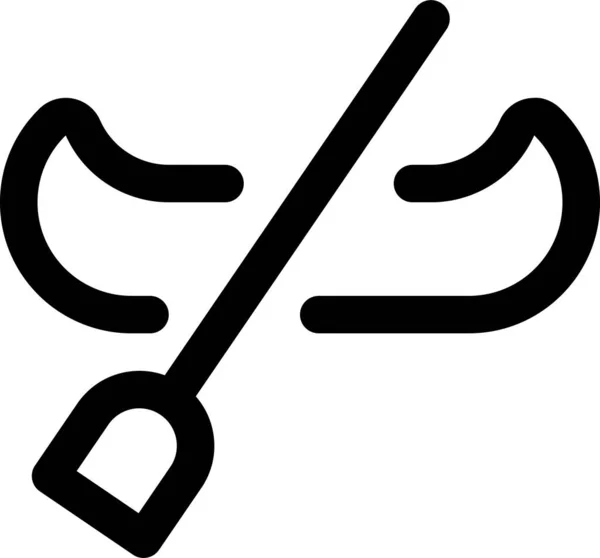 Значок Човна Весла Каное Контурному Стилі — стоковий вектор