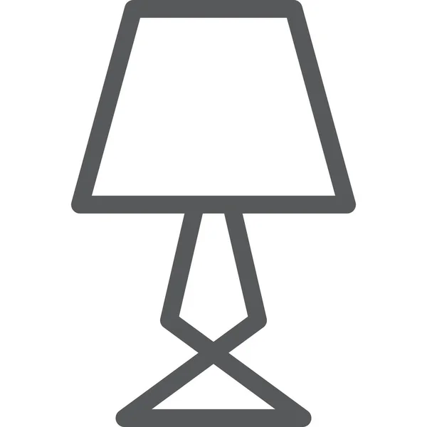 Lamp Bed Decor Pictogram Omtrek Stijl — Stockvector