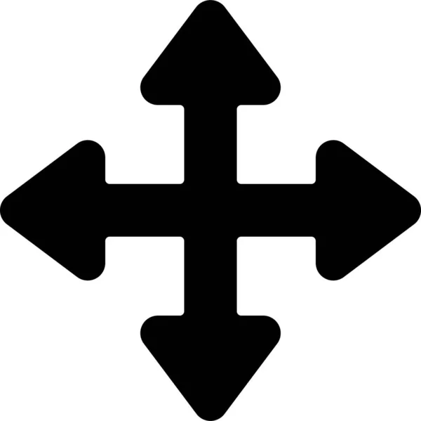 Botón Dirección Flechas Icono Estilo Sólido — Archivo Imágenes Vectoriales