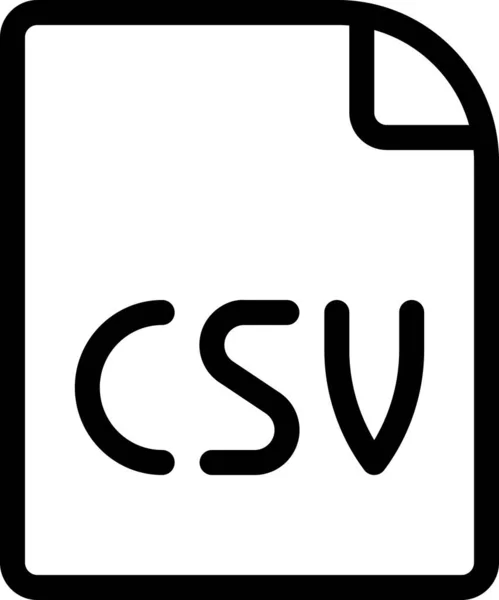 Kod Csv Fil Ikon Konturstil — Stock vektor
