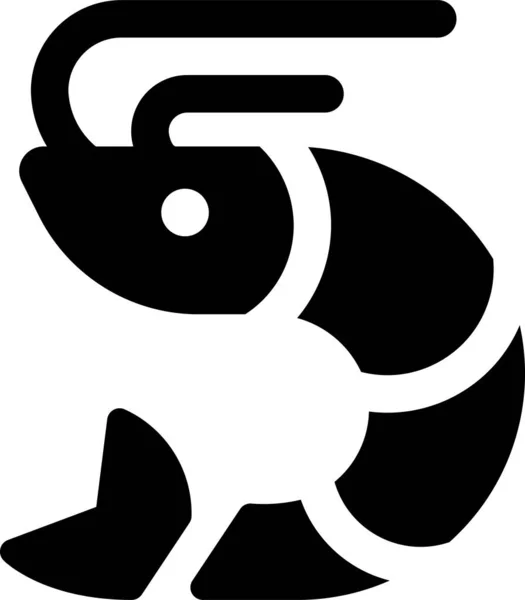 Значок Молюсків Креветок Тварин Суцільному Стилі — стоковий вектор