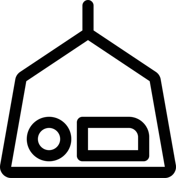 Значок Сна Палатки Кемпинга Стиле Наброска — стоковый вектор