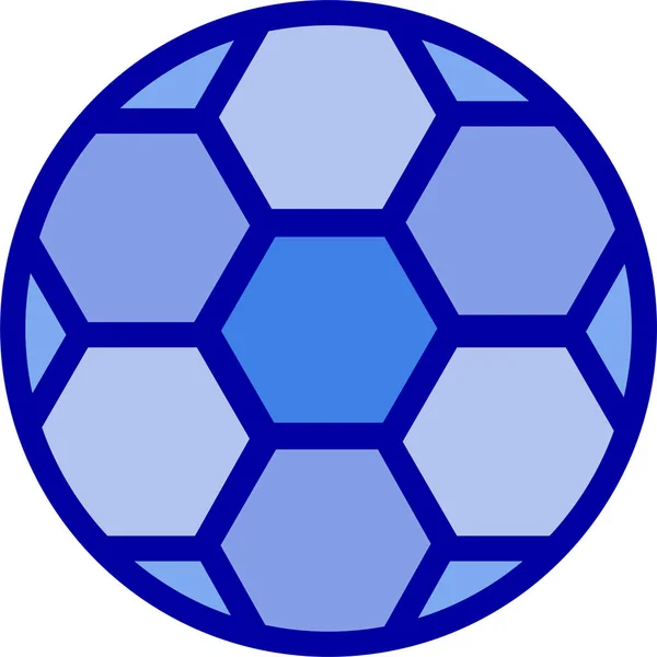 Ballon Football Icône Football Dans Style Contour Rempli — Image vectorielle
