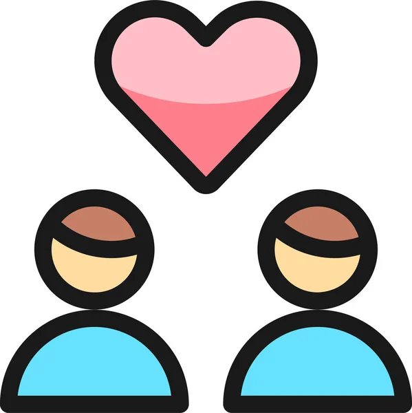 Couple Man Filled Outline Icon Filled Outline Style — Stockvektor