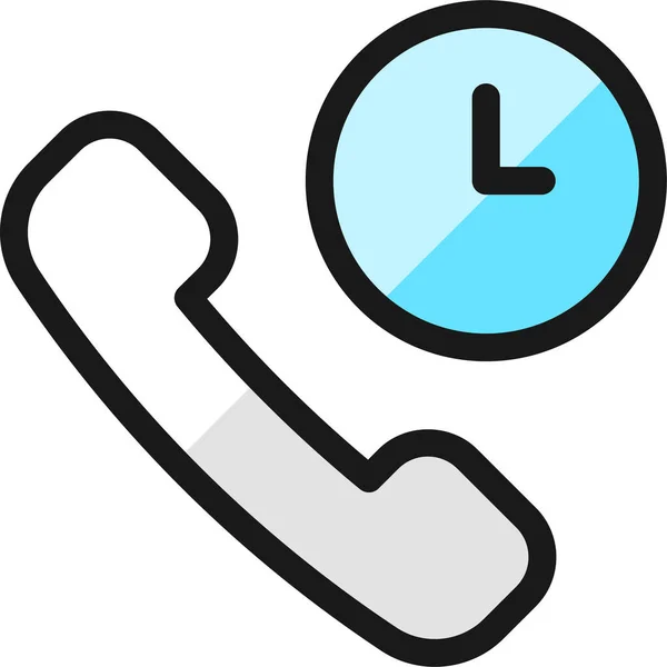 Phone Actions Clock Icon Filled Outline Style — Stock Vector