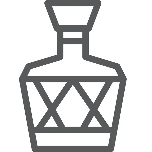 Botella Ron Alcohol Icono Estilo Esquema — Vector de stock