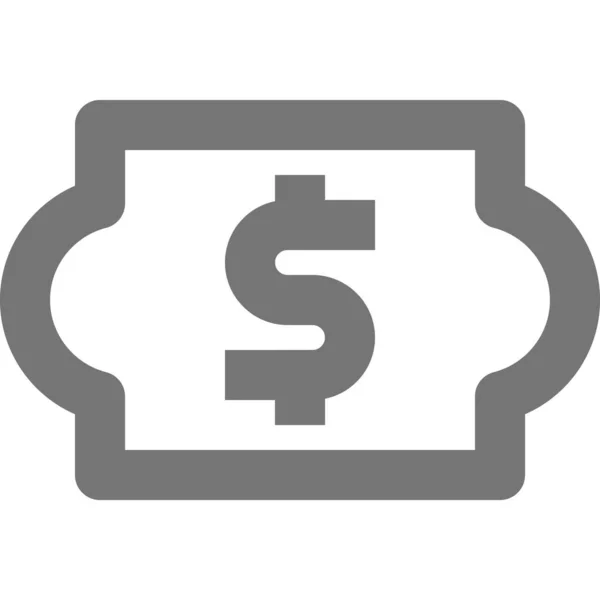 Dólar Precio Moneda Icono Estilo Esquema — Vector de stock