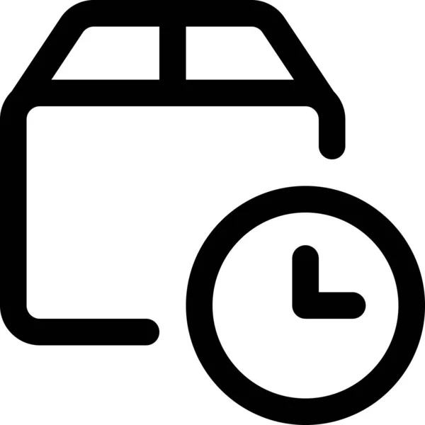 Значок Коробки Годинника Контурному Стилі — стоковий вектор