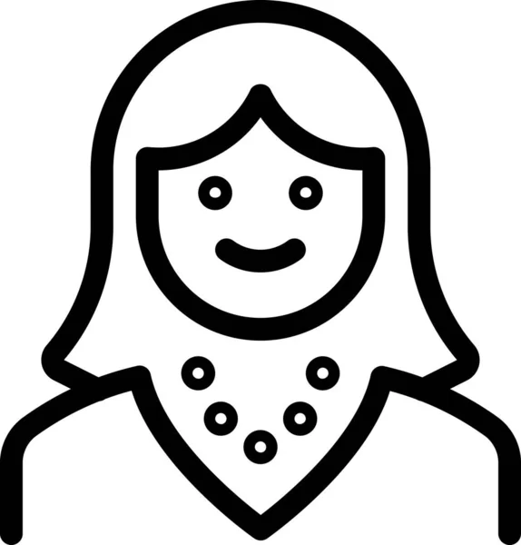 Icono Del Esquema Mujer Gente Estilo Esquema — Archivo Imágenes Vectoriales