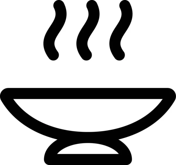 Asiatique Nourriture Pho Icône Dans Contour Style — Image vectorielle