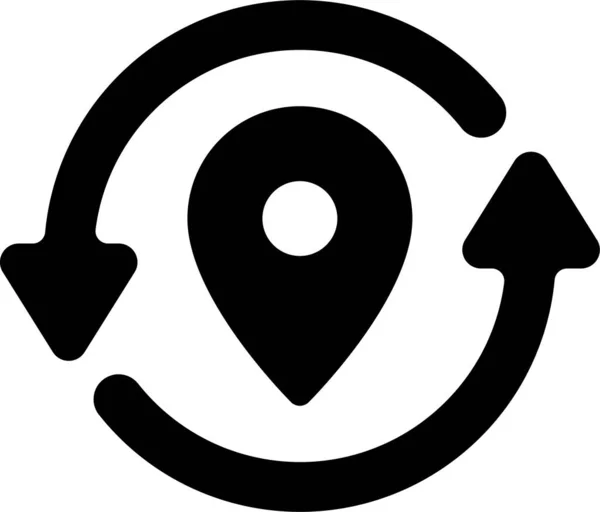 Refresh Gps Map Icon Solid Style — 스톡 벡터