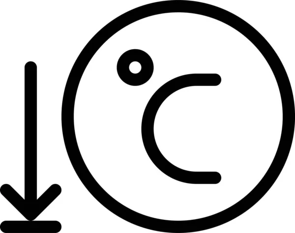 Celsius Icône Degré Froid Dans Style Contour — Image vectorielle