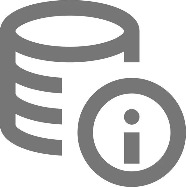 Icona Della Nuvola Del Server Informazioni Stile Contorno — Vettoriale Stock