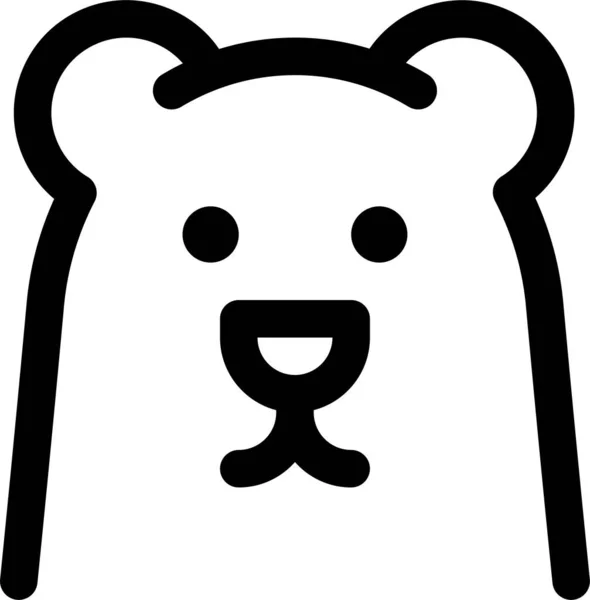 Ведмідь Значок Тварин Ссавців Контурному Стилі — стоковий вектор