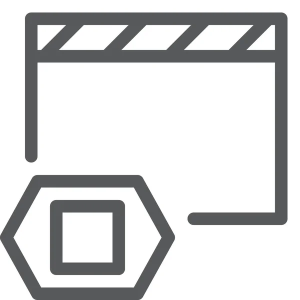 Clapboard Stop Icône Contrôle Dans Style Contour — Image vectorielle