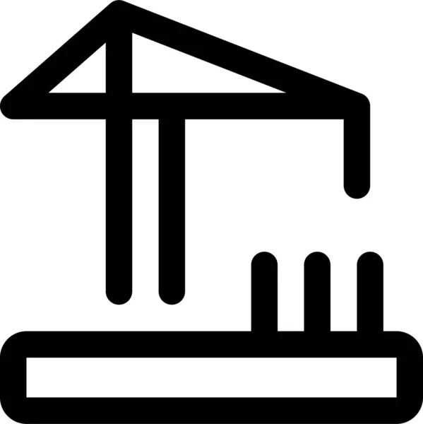 Construction Building Crane Icon Outline Style — Stock Vector