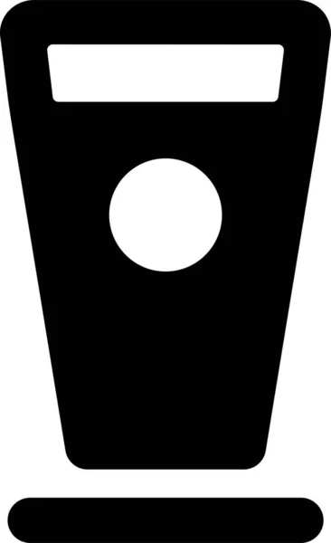 Bierglasköchin Ikone Soliden Stil — Stockvektor